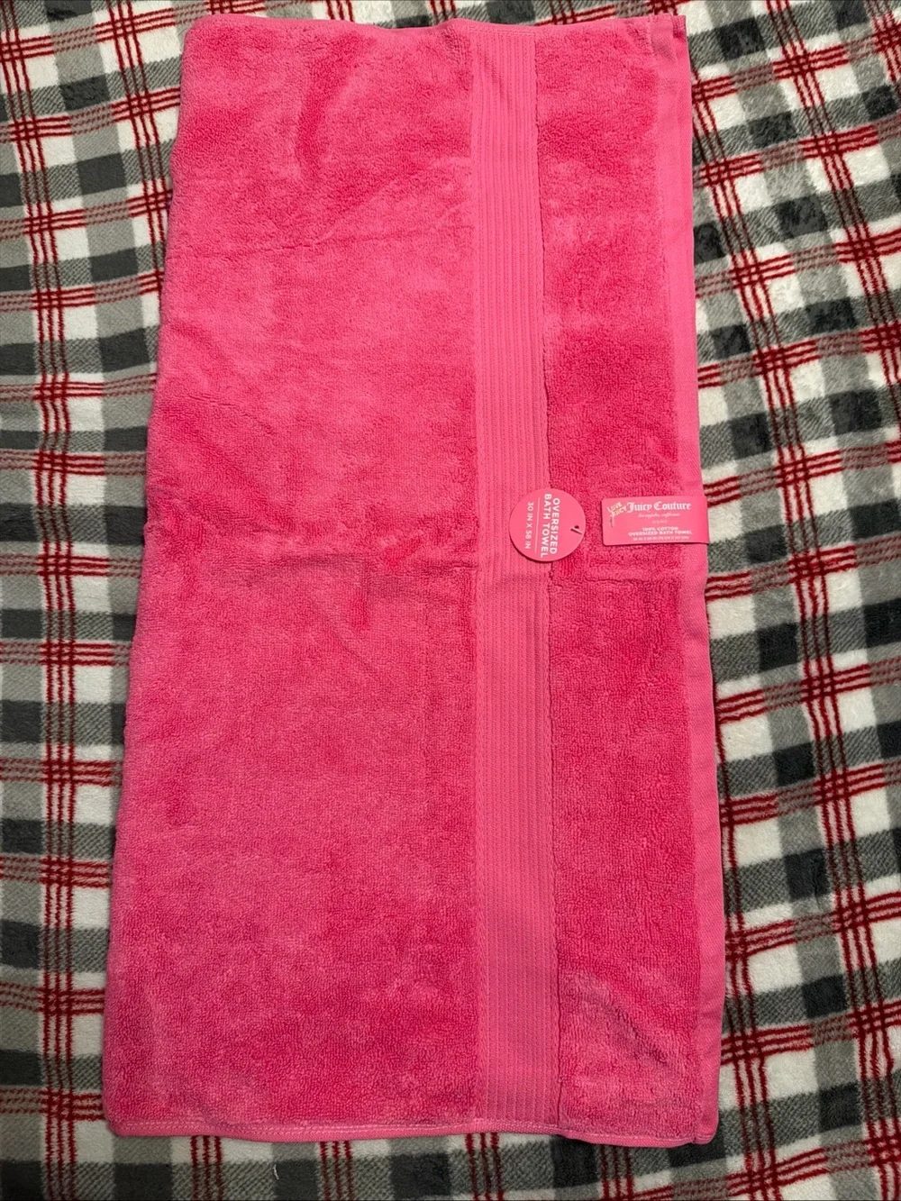 Juicy Couture Bright Pink Plush Towel